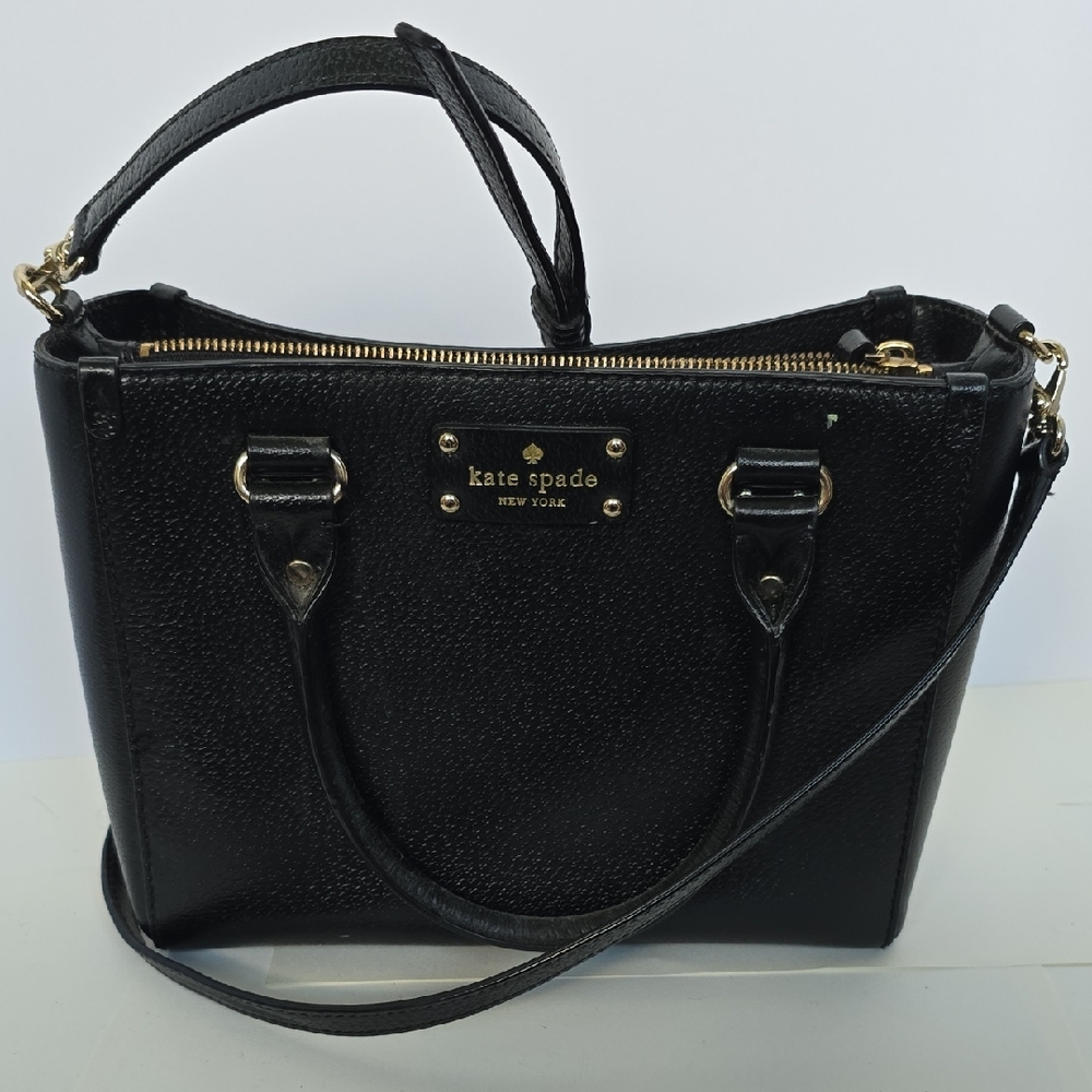 Kate Spade Black Satchel with Gold Accents